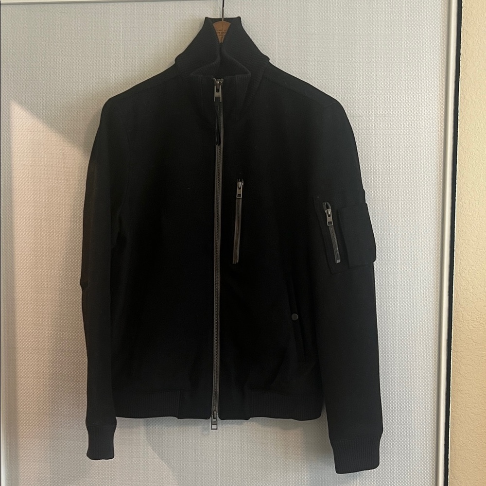 All Saints Black Bomber Jacket
